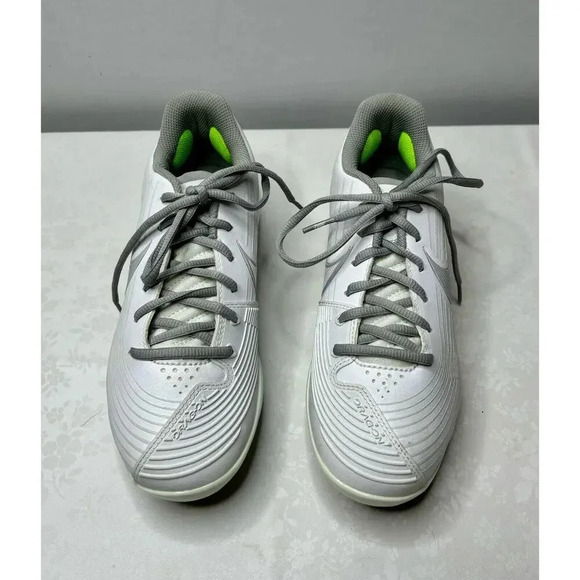 NIKE LUNARLON DRAGON PRO WOMEN'S SOFTBALL CLEATS WHITE GRAY SZ 7 - Picture 2 of 13